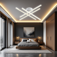 LED осветително тяло 64W X с 4 бели линии, еквивалент 500W, с дистанционно управление