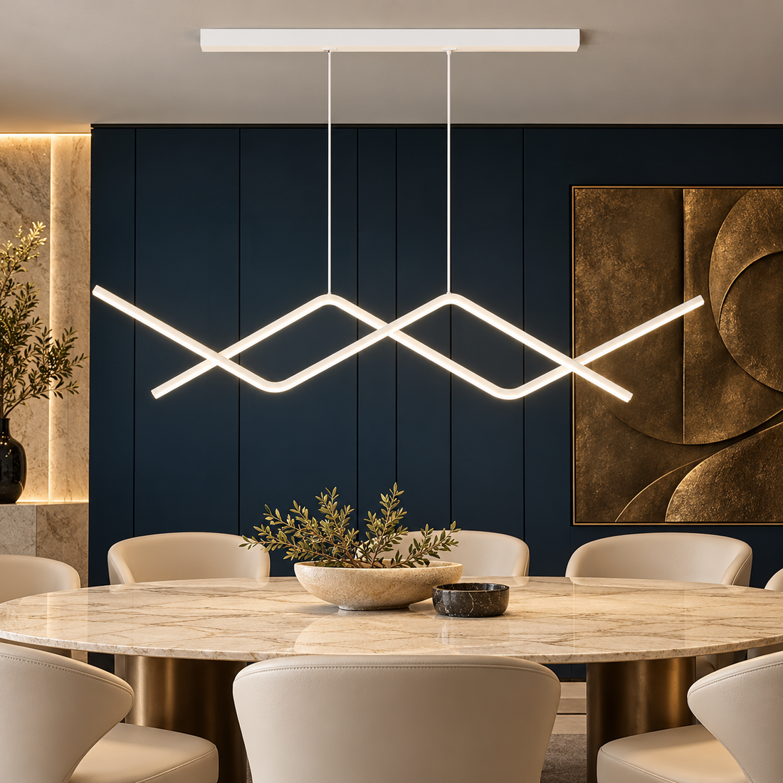 LED осветително тяло 56W висящо ALBA LINES еквивалент 300W