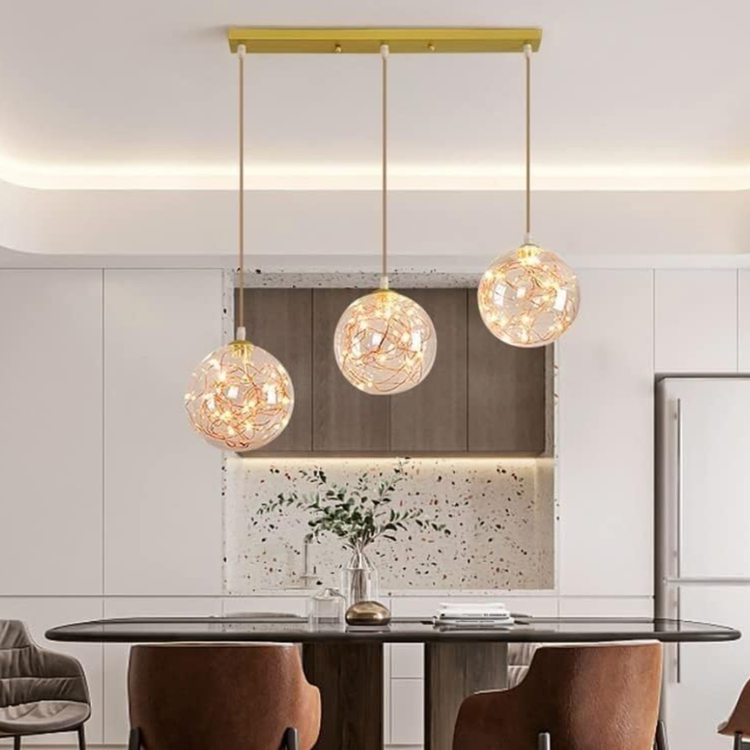 LED осветително тяло Sparkle с прозрачен абажур DX333-3