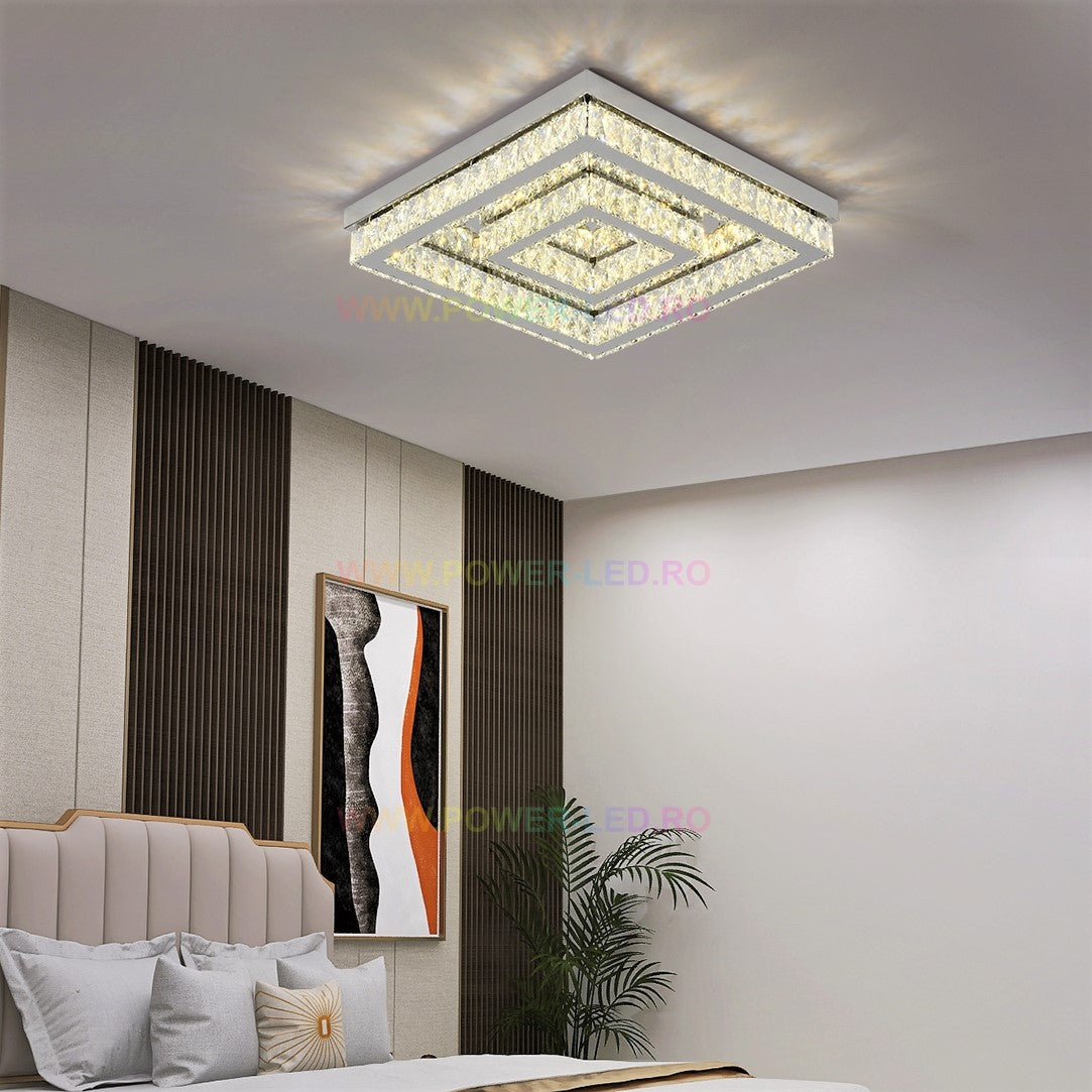 LED осветително тяло TWO SQUARE кристал еквивалент 500W с дистанционно
