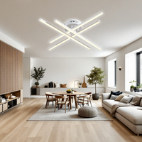 LED осветително тяло 64W X с 4 бели линии, еквивалент 500W, с дистанционно управление