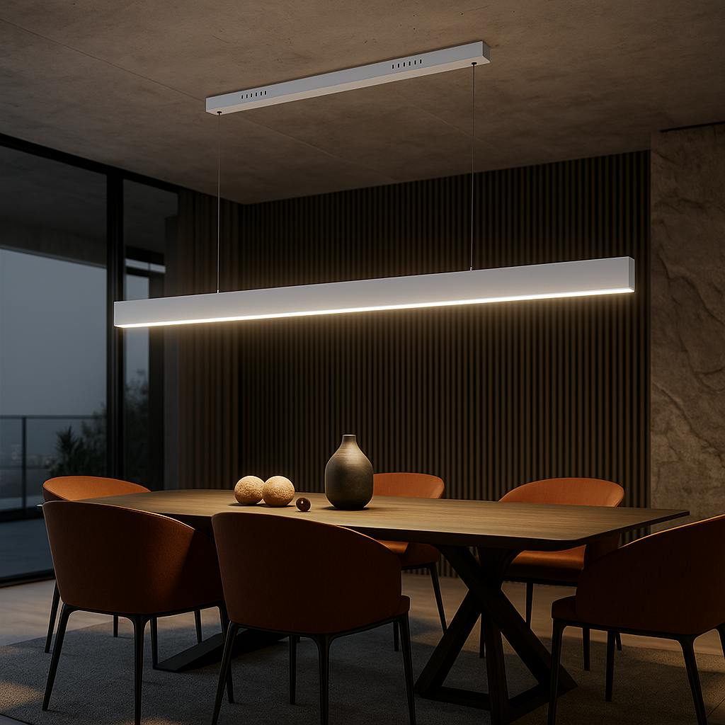 LED осветително тяло Lyne White, висящо, еквивалент 360W, с дистанционно управление