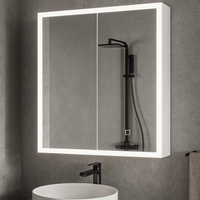 Шкаф за баня с LED огледало Qora Touch 60x70cm