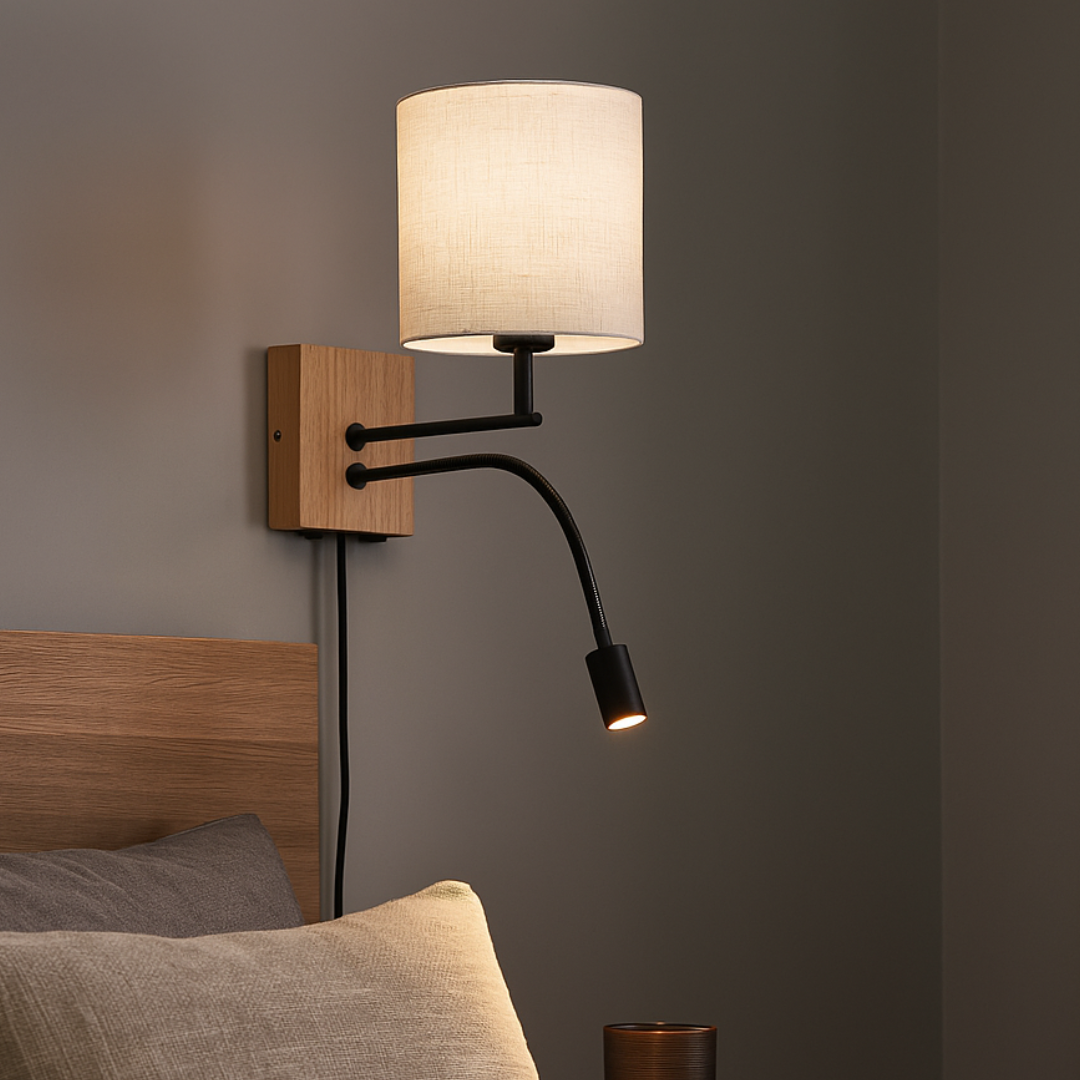 LED аплик за спалня NILAM Wood Design