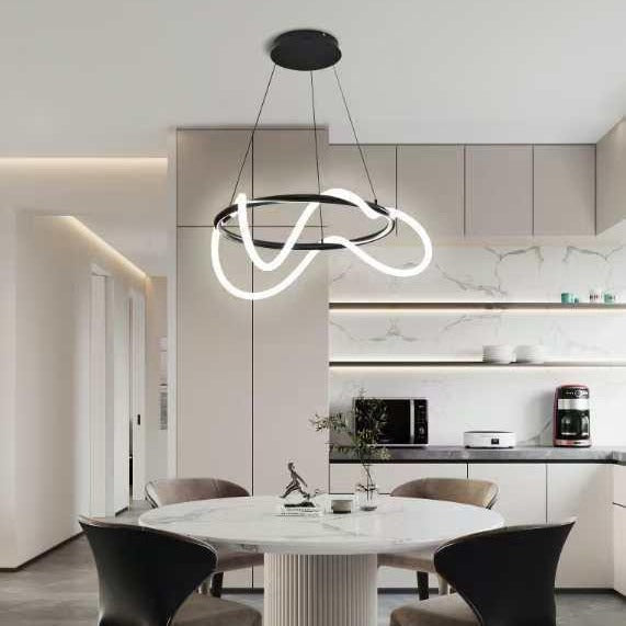 LED осветително тяло тип пендел MOURA Black 60CM Еквивалент 300W с дистанционно