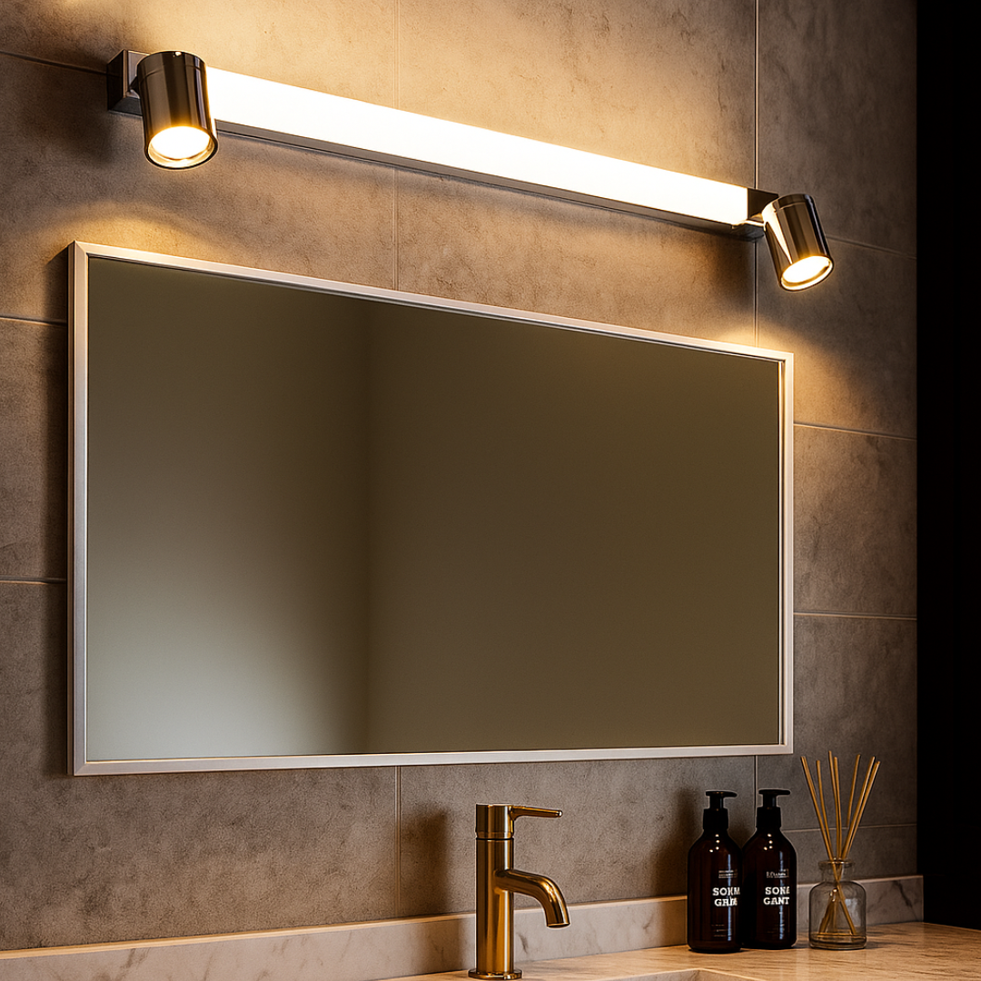 аплик LED ENRICO Chrome 9W 90cm IP44 с спотове 2xGU10