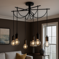 Lustra Suspendata Abajur 6xE27 Black NEAGRA / ABAJUR Chandeliers