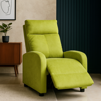 Релакс фотьойл с механизъм Recliner, зелена дамаска