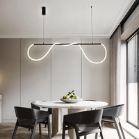 LED осветително тяло Nordic Black Rope Tube Линеен Еквивалент 300W с дистанционно