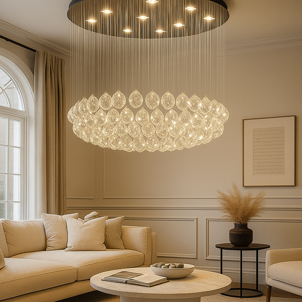 LED полилей с кристали Blinx 5x9W Silver, еквивалент 400W