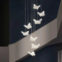 LED осветително тяло тип пендел Golden Butterfly 8 елемента еквивалент 150W с дистанционно