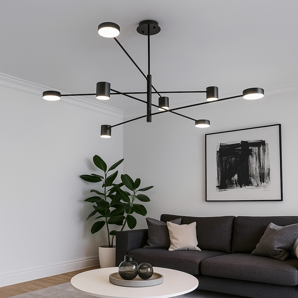 LED осветително тяло Nordic Style Maxi WEB Black Еквивалент 600W с дистанционно