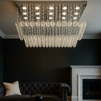 LED полилей с кристали Elyra 15x5W Silver, еквивалент 600W