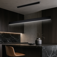 LED осветително тяло Lyne Black висящо, еквивалент 360W, с дистанционно управление