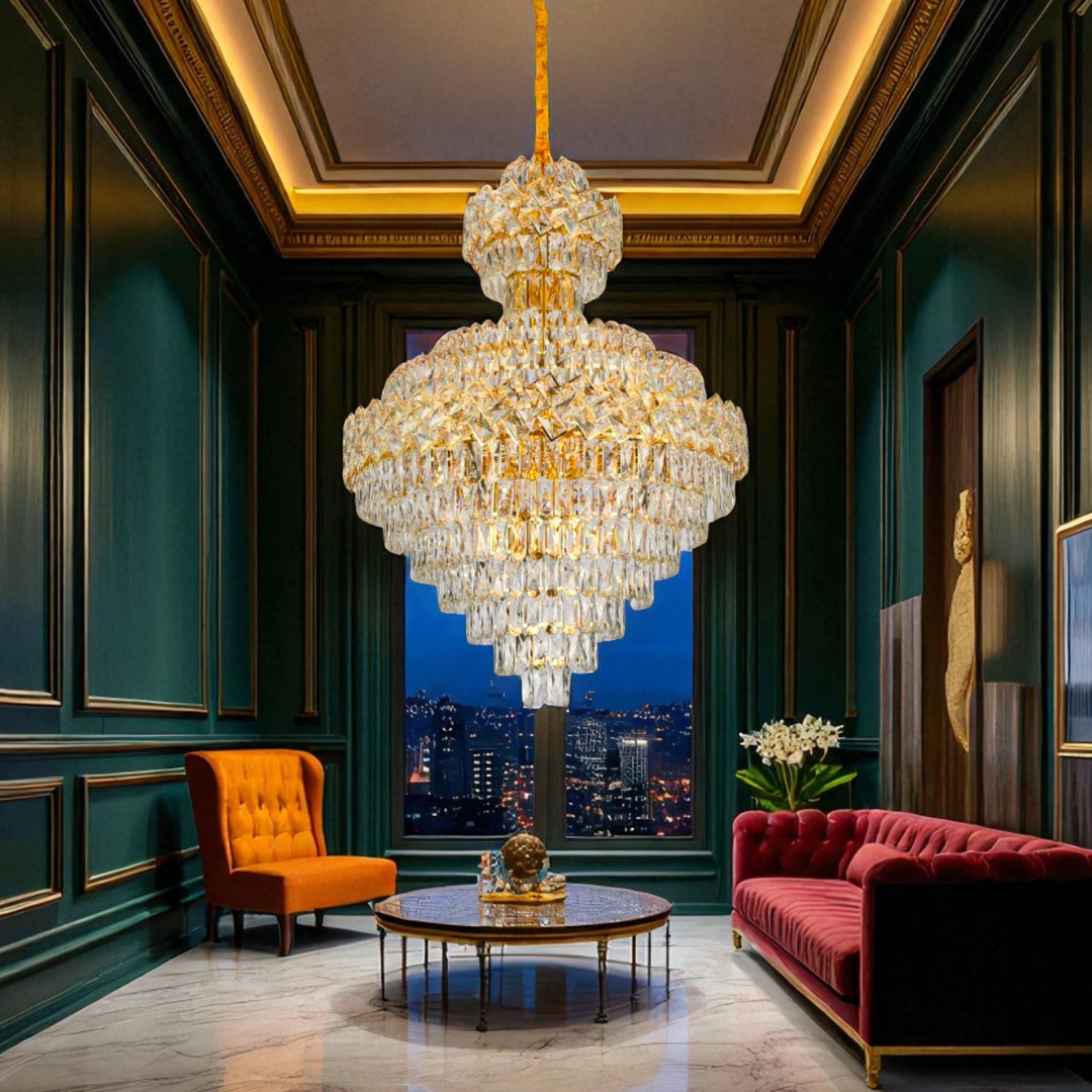 Полилей от кристал Malli Gold Grande Luxury 80x110CM