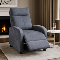 Релакс фотьойл с механизъм Recliner, тъмно сив текстил