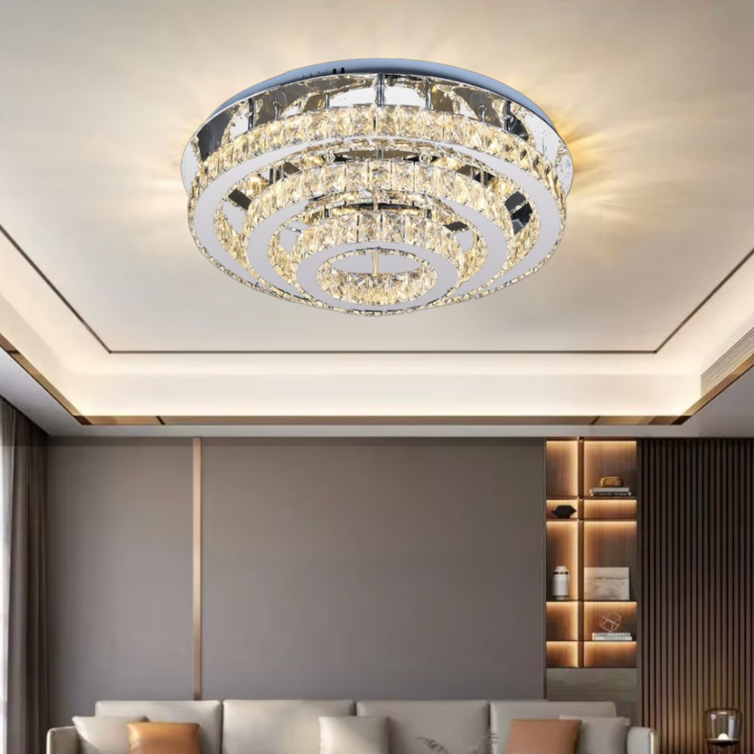 LED осветително тяло Cristal Exquisite Round Еквивалент 800W с дистанционно