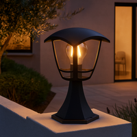 Felinar de Gradina BERLIN Black NEAGRA / STALP ORNAMENTAL / E27 EXTERIOR LAMP