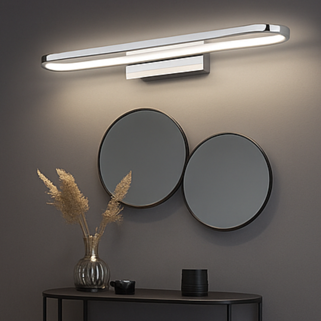 LED аплик за баня IP44 с бутон GIANNI хром, еквивалент 250W