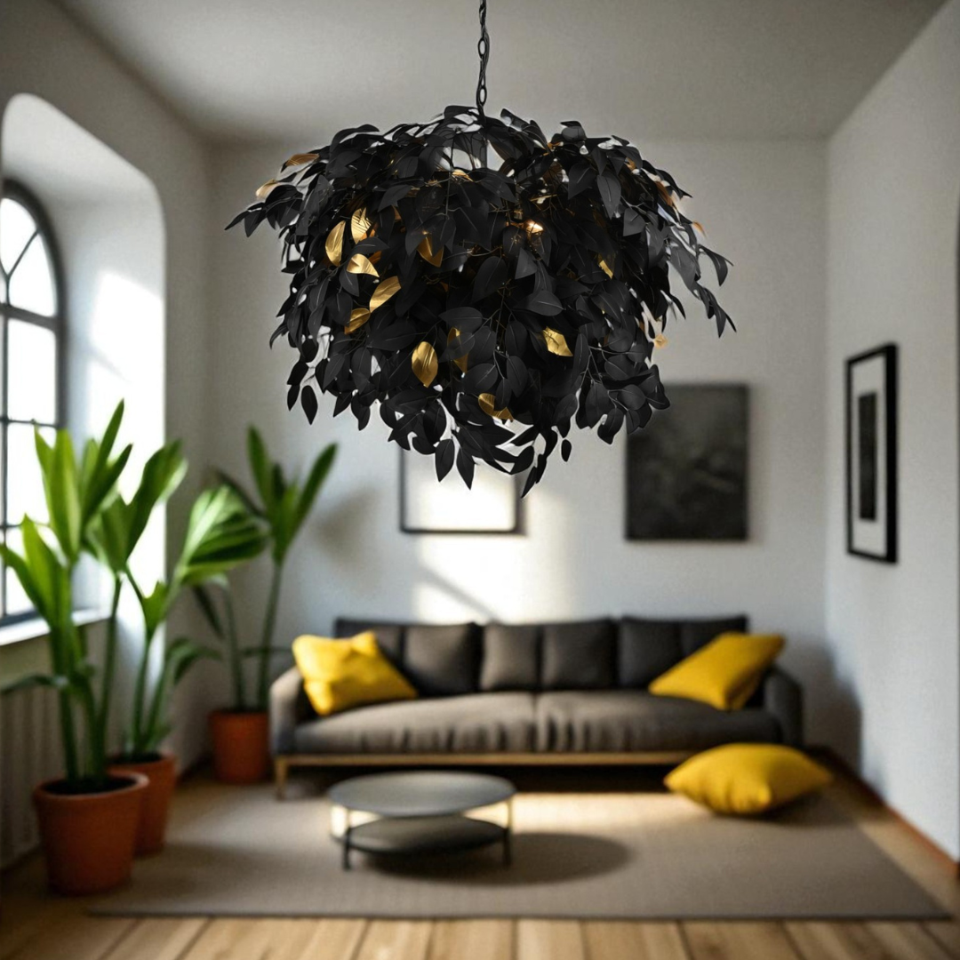 Осветително тяло висящо Luxury LEAVY Black