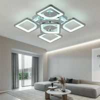 LED осветително тяло SQUARE 4+1 CHROME 40cm Дистанционно Еквивалент 500W