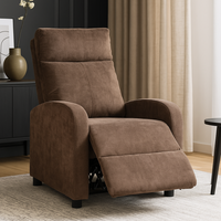 Релакс фотьойл с механизъм Recliner, кафяв текстил