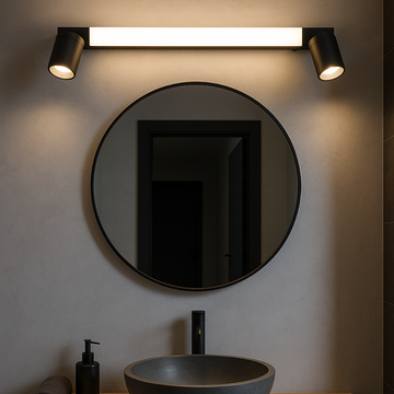 аплик LED ENRICO Black 6.5W 60cm IP44 с спотове 2xGU10