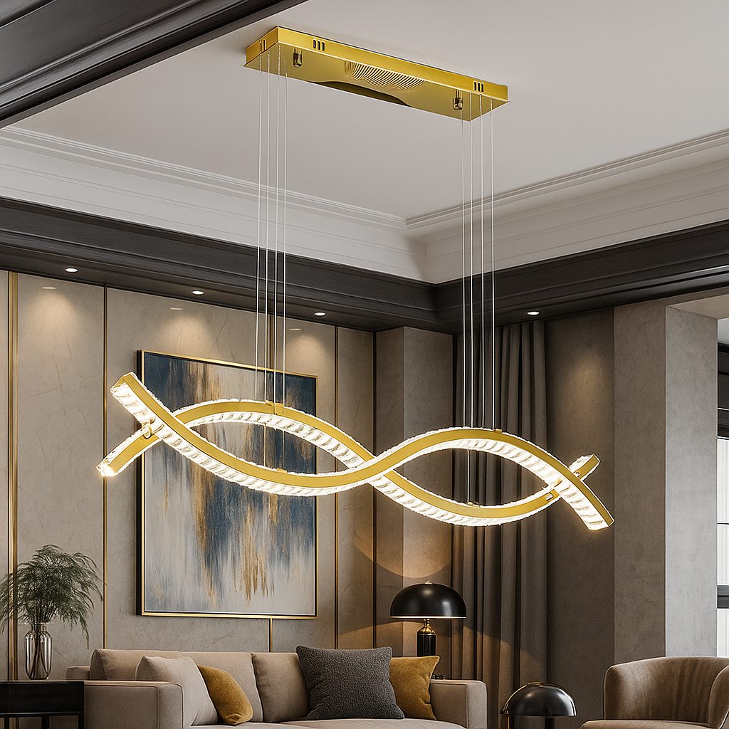 Осветително тяло LED висящо Voltra Gold еквивалент 500W с дистанционно