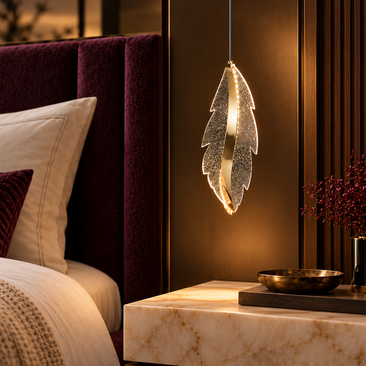 Пендел LED LEAF Premium Gold