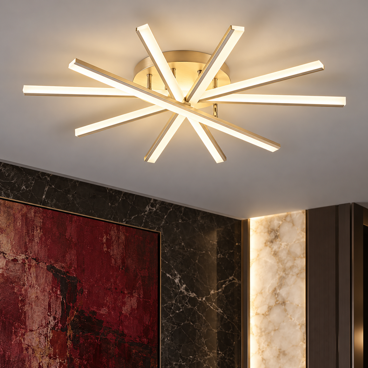 Осветително тяло LED CROSS LINNES Бяло Еквивалент 800W С дистанционно