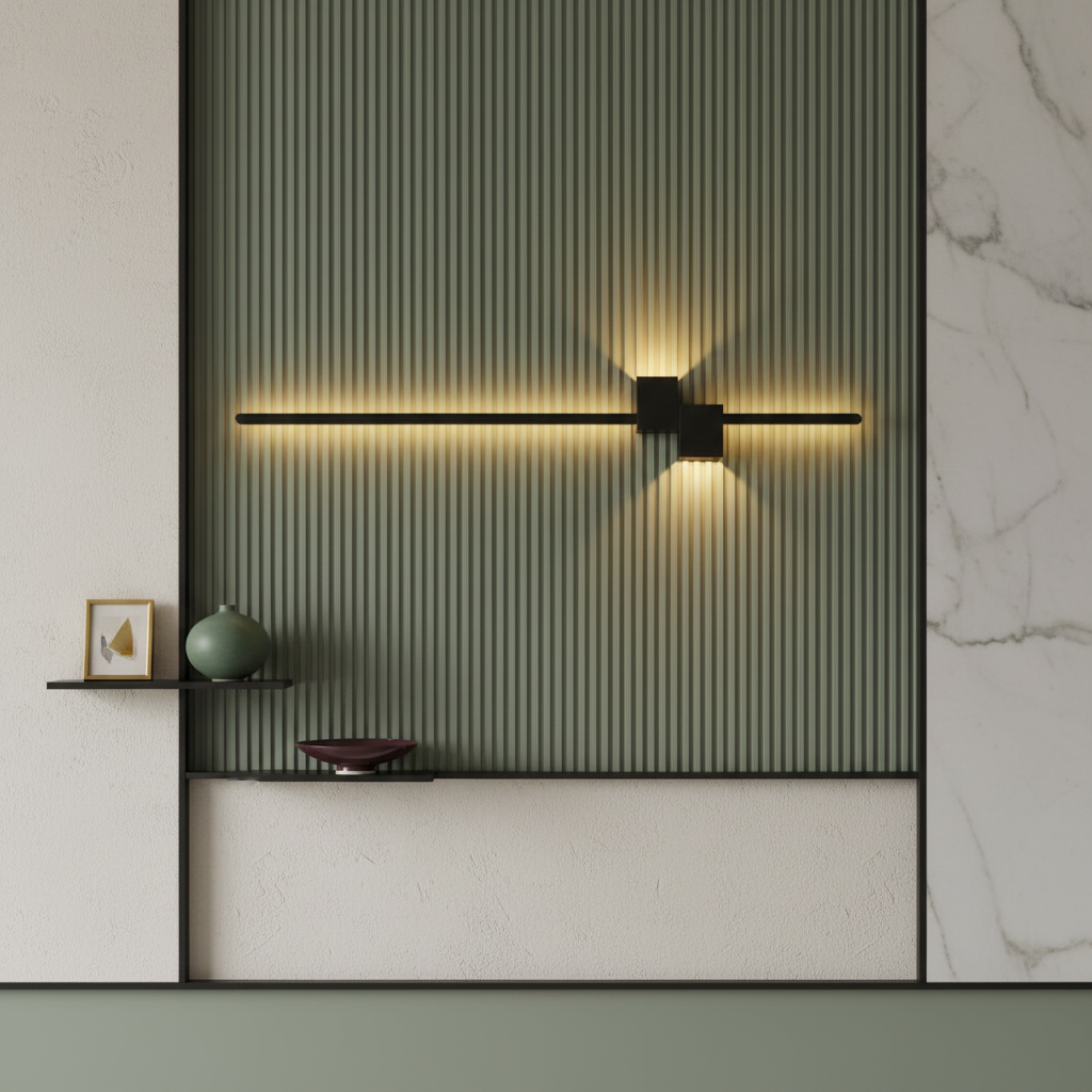LED аплик MILO LINES 28W Черен Еквивалент 200W