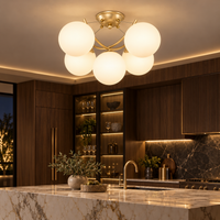 Осветително тяло SERVA Gold Абажур Mat 5xE27