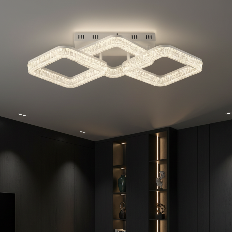 Осветително тяло LED MATEO 3 Square White еквивалент 400W с дистанционно