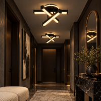 LED аплик LINNES CIRCLE 52W BLACK Еквивалент 300W