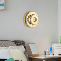 LED осветително тяло 40W CRISTAL Double Circle Gold