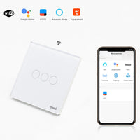 Троен WIFI стъклен сензорен ключ