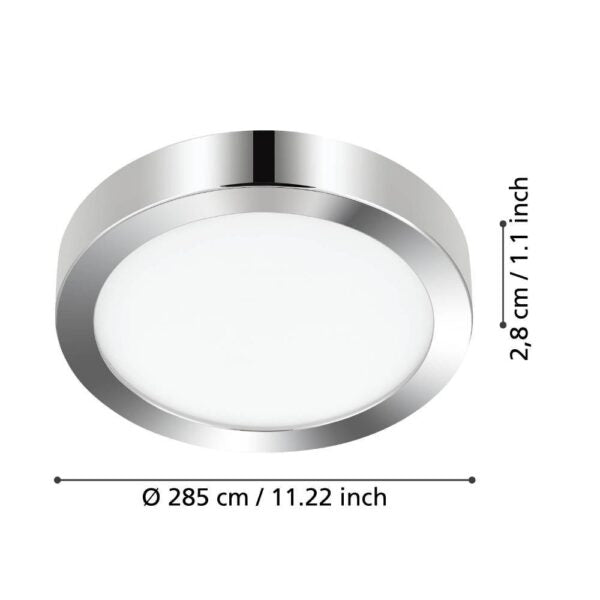 Plafonieră LED Baie IP44 FUEVA 5 Silver Echivalent 250W ALB NEUTRU / 20.5W / 28.5CM led ceiling light