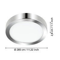 Plafonieră LED Baie IP44 FUEVA 5 Silver Echivalent 250W ALB NEUTRU / 20.5W / 28.5CM led ceiling light