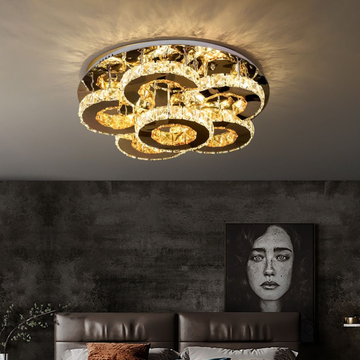 LED осветително тяло от кристал за таван Elegance Aurora с дистанционно, еквивалент 700W