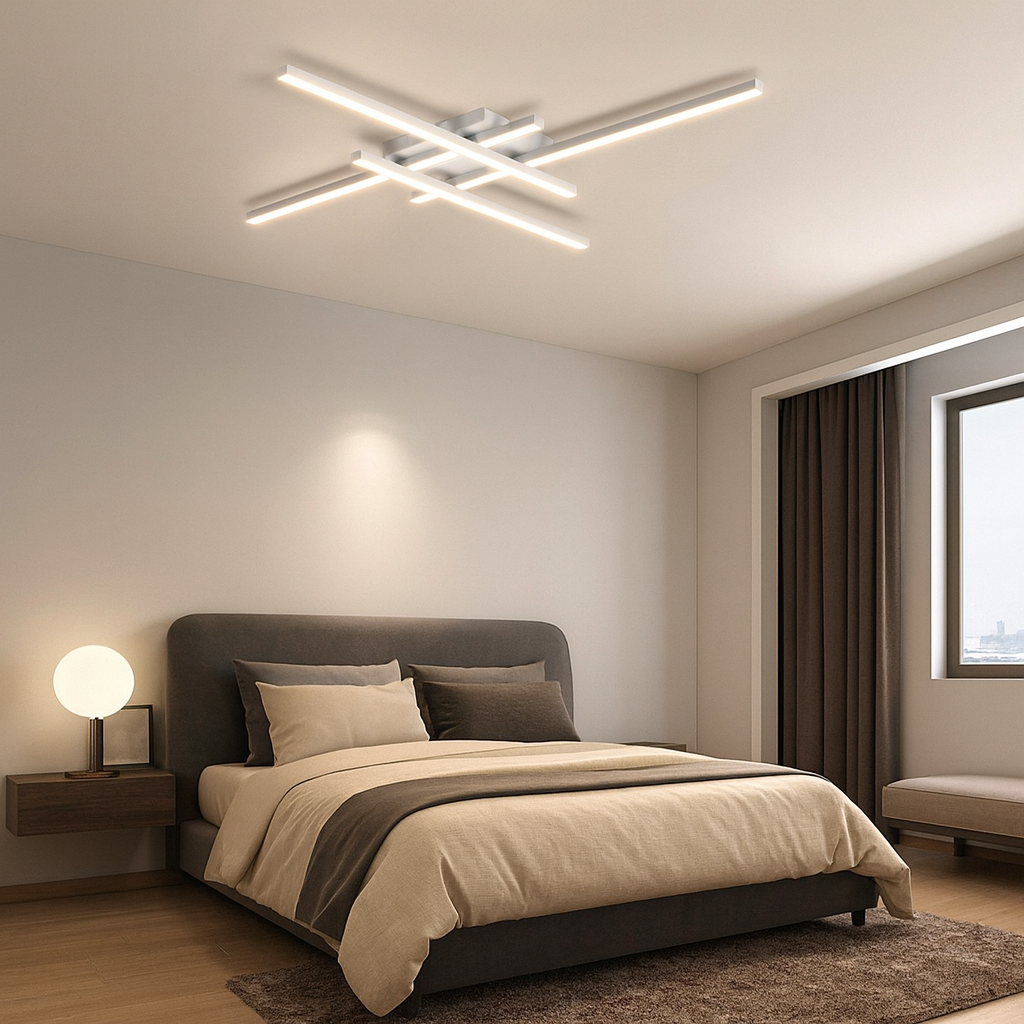 LED осветително тяло 4 Modern LINES Бяло Еквивалент 400W Дистанционно