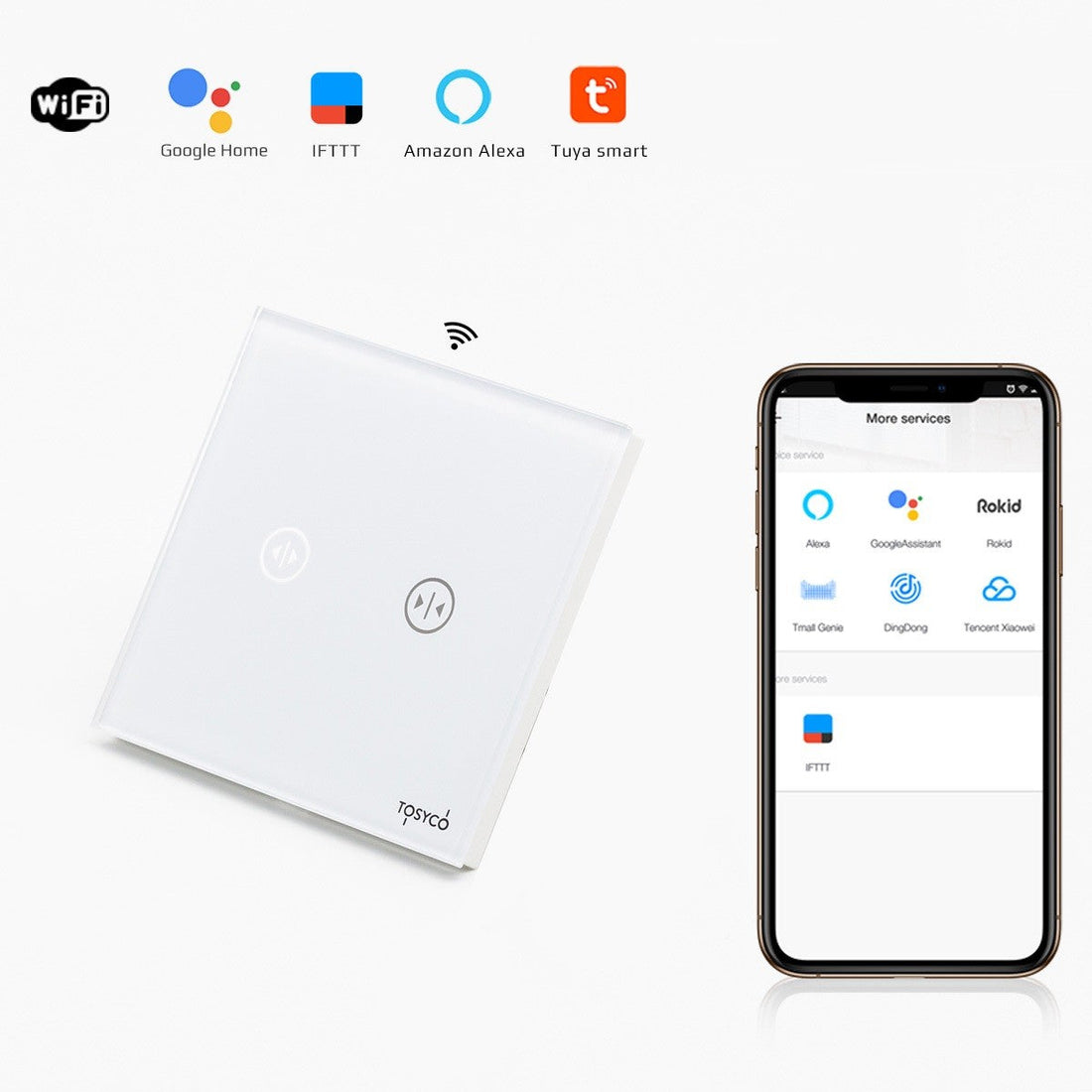WiFi стъклен сензорен ключ за пердета