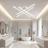 LED осветително тяло 64W X с 4 бели линии, еквивалент 500W, с дистанционно управление