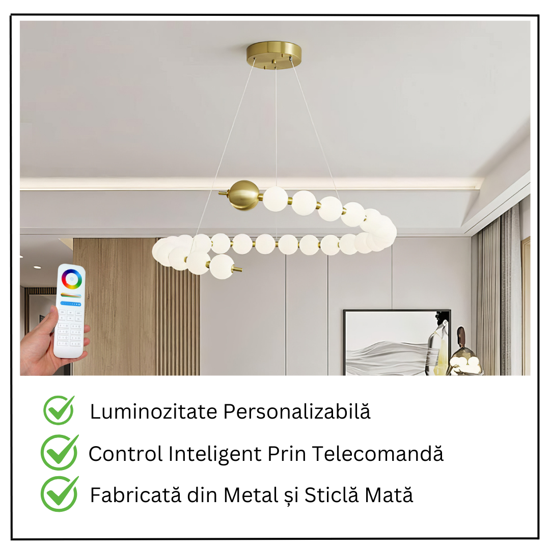 LED осветително тяло Абажур 72W Fibonacci Еквивалент 500W с дистанционно
