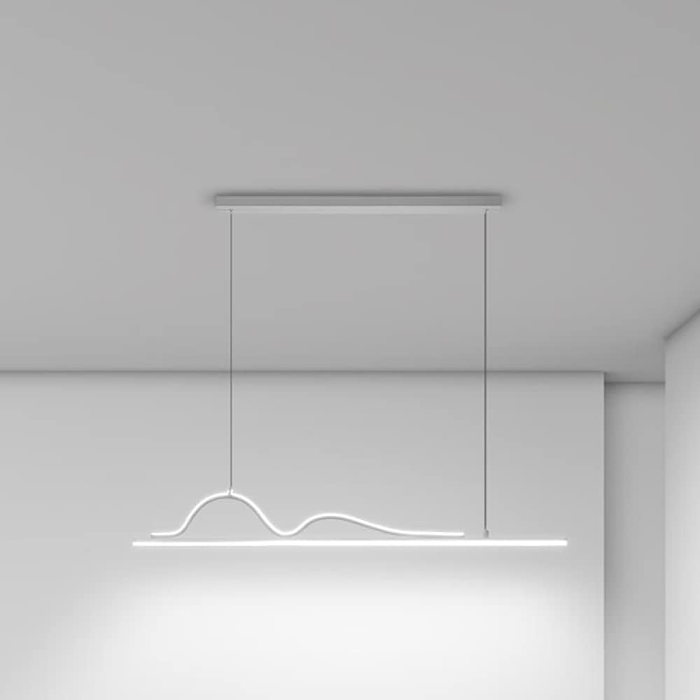 LED осветително тяло Snake, висящо, бяло, еквивалент 400W, с дистанционно