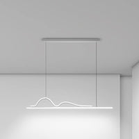 LED осветително тяло Snake, висящо, бяло, еквивалент 400W, с дистанционно