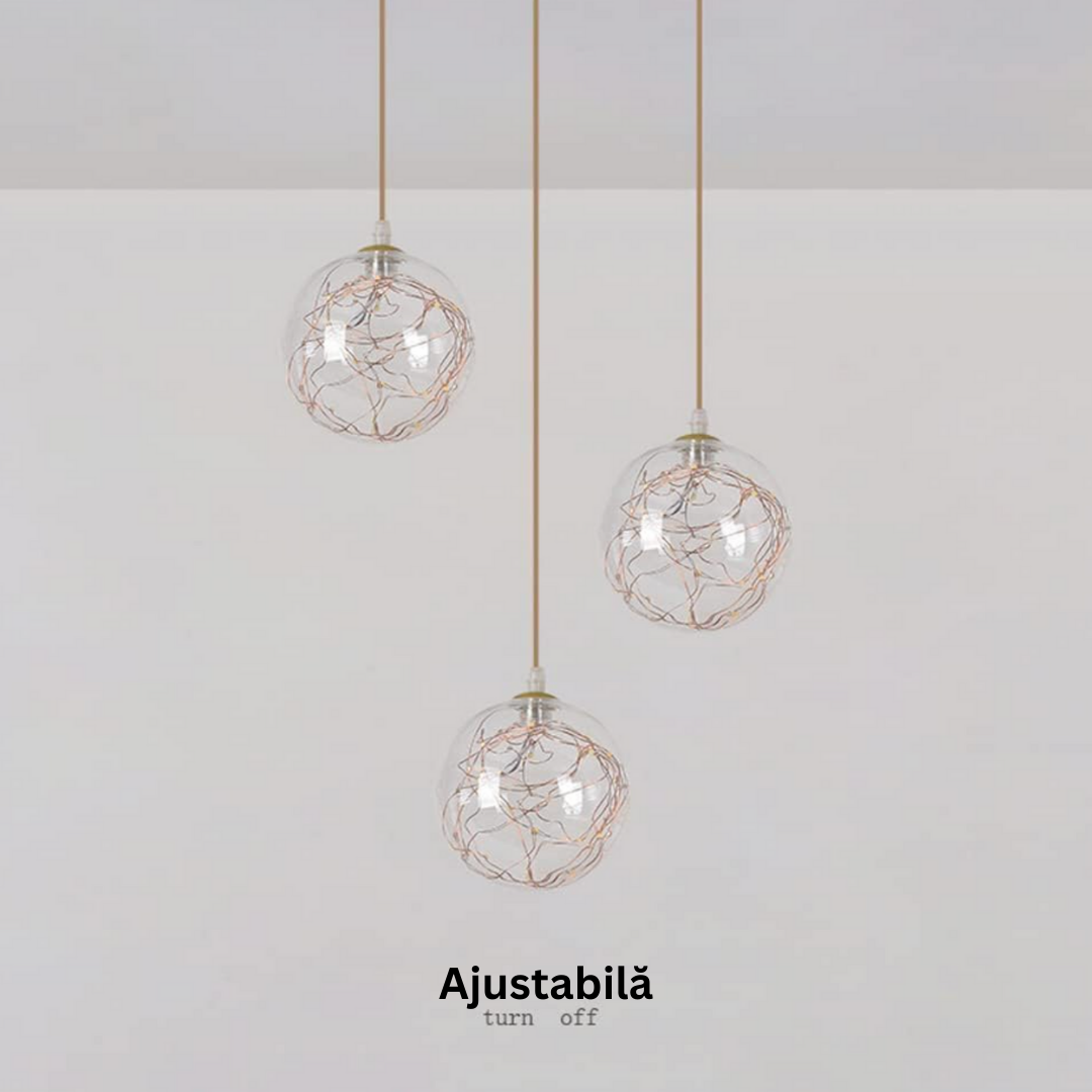 LED осветително тяло Sparkle с прозрачен абажур DX333-3