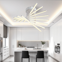 LED осветително тяло 128W Fano 8 елемента БЯЛО Еквивалент 800W с дистанционно