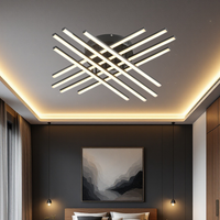 LED осветително тяло 144W X с 8 черни линии, еквивалент 1000W, с дистанционно