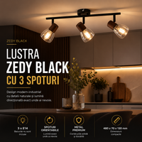 Осветително тяло ZEDY Black с 3 спота