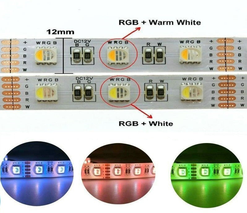 LED лента 5050 60 SMD-ML за интериор RGBW със студена светлина - ролка 5 метра